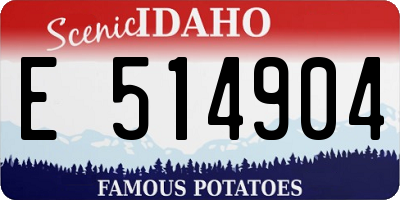 ID license plate E514904
