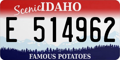 ID license plate E514962