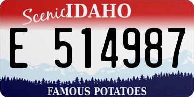 ID license plate E514987