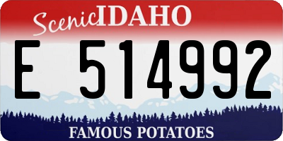 ID license plate E514992