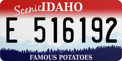 ID license plate E516192