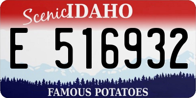 ID license plate E516932