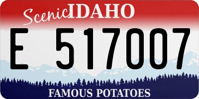 ID license plate E517007