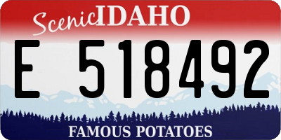ID license plate E518492