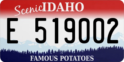 ID license plate E519002