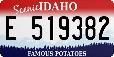 ID license plate E519382