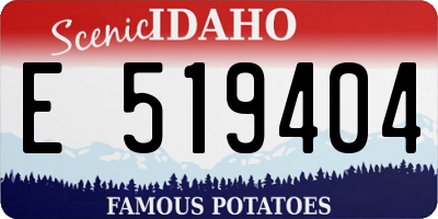 ID license plate E519404