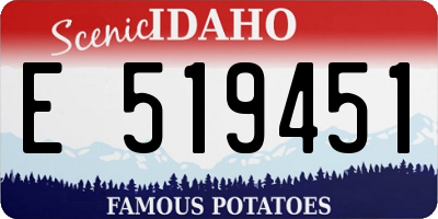 ID license plate E519451