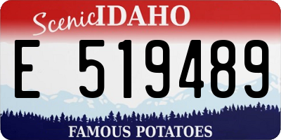 ID license plate E519489