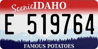 ID license plate E519764