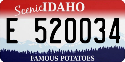 ID license plate E520034
