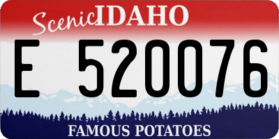 ID license plate E520076