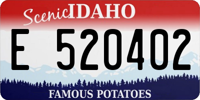 ID license plate E520402