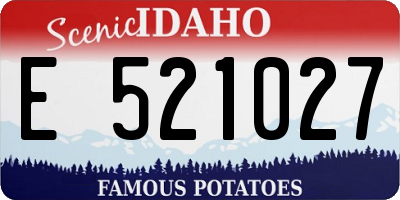 ID license plate E521027