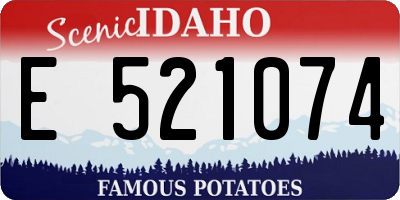 ID license plate E521074
