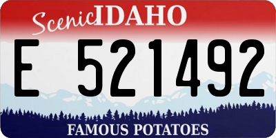 ID license plate E521492