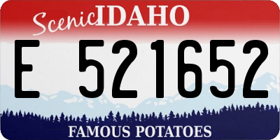 ID license plate E521652