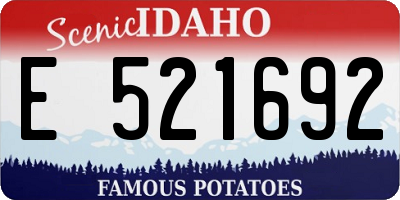 ID license plate E521692