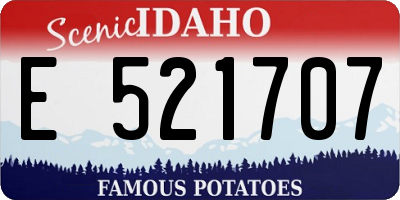 ID license plate E521707