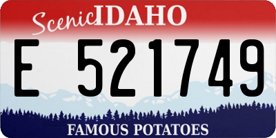 ID license plate E521749