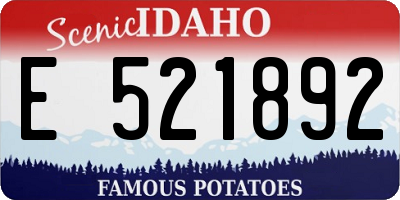 ID license plate E521892
