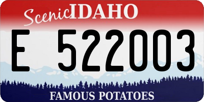 ID license plate E522003