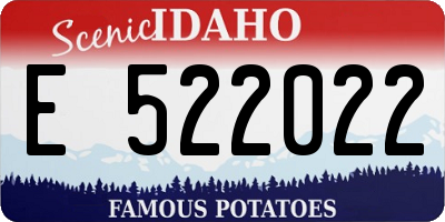ID license plate E522022