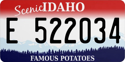 ID license plate E522034