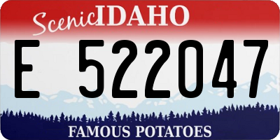ID license plate E522047
