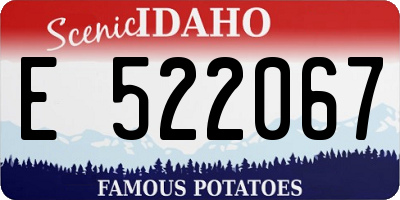 ID license plate E522067
