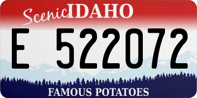 ID license plate E522072