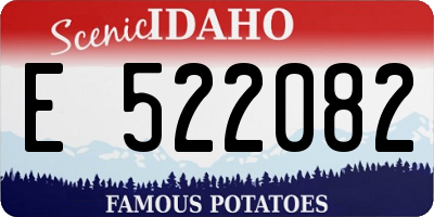 ID license plate E522082