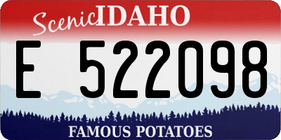 ID license plate E522098