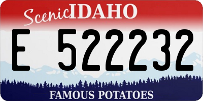 ID license plate E522232