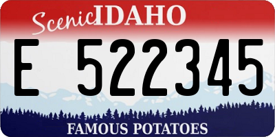 ID license plate E522345
