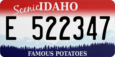 ID license plate E522347