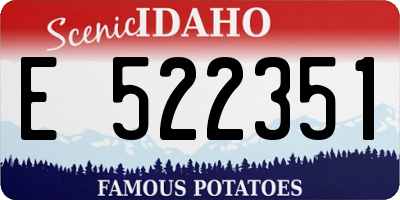 ID license plate E522351