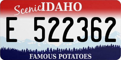 ID license plate E522362