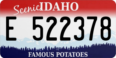 ID license plate E522378