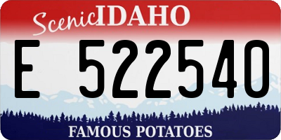 ID license plate E522540