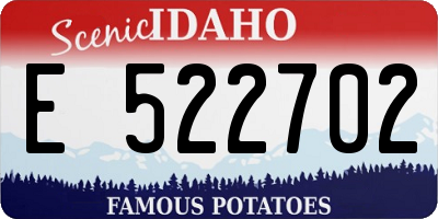 ID license plate E522702