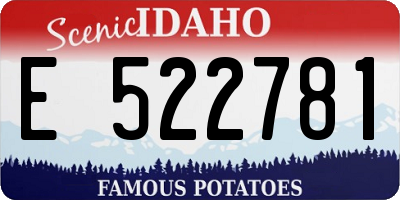 ID license plate E522781