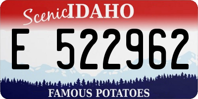 ID license plate E522962