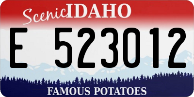 ID license plate E523012