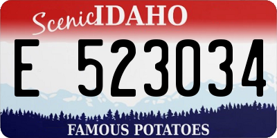 ID license plate E523034