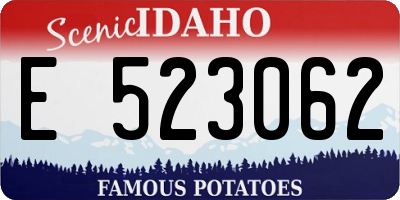 ID license plate E523062