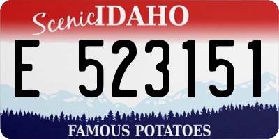 ID license plate E523151