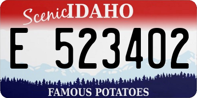 ID license plate E523402
