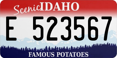 ID license plate E523567