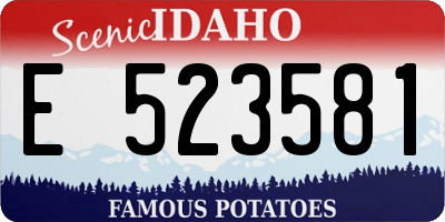 ID license plate E523581